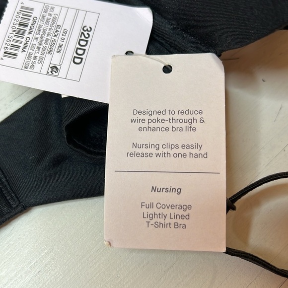 Auden Nursing Bra, Full Coverage, Lightly Lined, Color Black, Size 32DDD - Picture 7 of 9